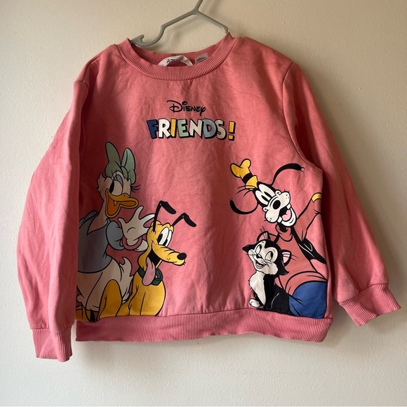 H&M Other - H&M Disney Friends Sweatshirt Pink Girls 4-6Y Daisy Pluto Goofy Graphic Pullover
